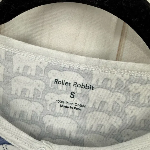 Roller Rabbit Women’s Small Blue Elephant Patterned Pajama Top - Image 2