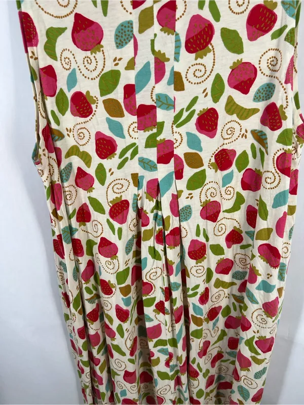 Gudrun Sjödén June Strawberry Print Organic Cotton Modal Dress XL - Image 11