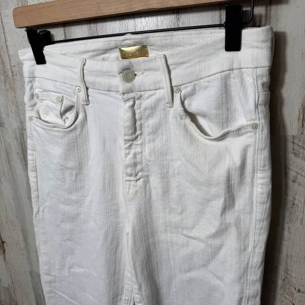 Mother High Waisted Looker Ankle Fray Whipping The Cream Skinny Jeans Womens 28‎ - Image 7
