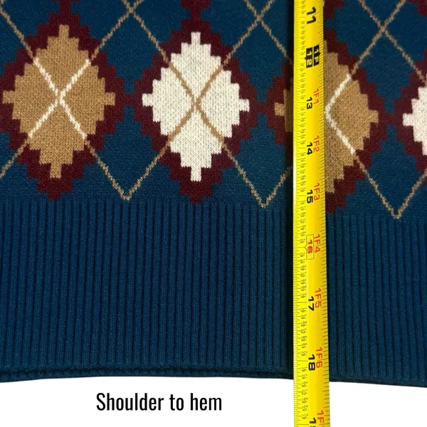 NWOT Cider Sweater Vest Blue Argyle Print‎ Academia Preppy Old Money S/M - Image 10