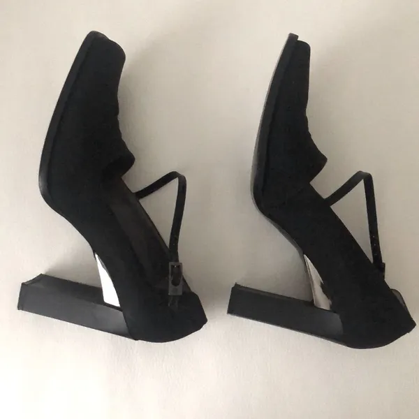 🔥 Square Toe Pump w/Strap Black Size 7 - Image 8