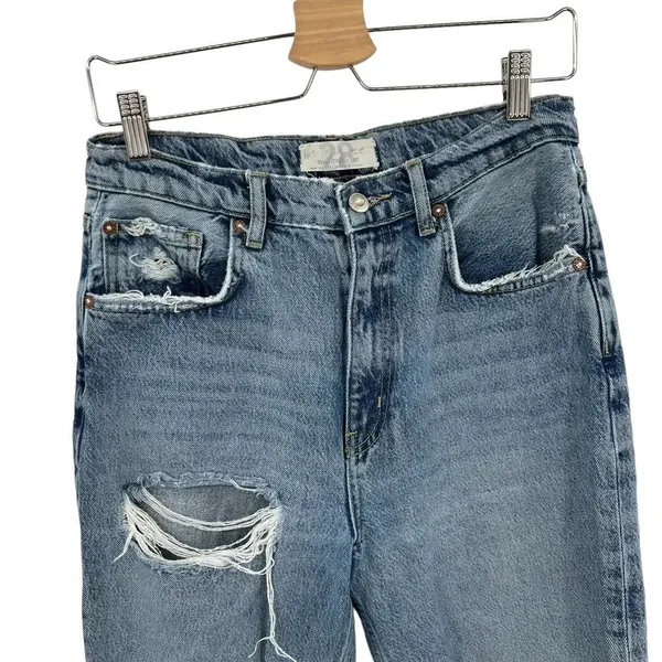 Free‎ People Lita Light Wash Distressed High-Waisted Slim Leg Jeans Size 28 - Image 4