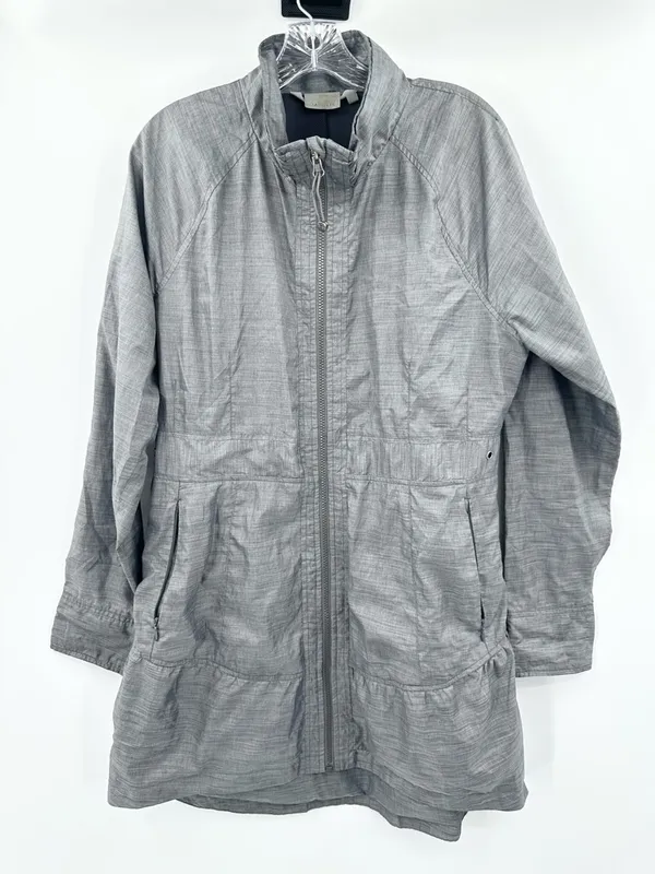 Athleta Women's City Chic‎ Gray Windbreaker Jacket Size XL Gray - Image 2
