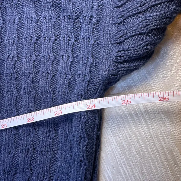Hollister easy stitch Polo sweater navy cropped‎ prep pullover knit size medium - Image 5