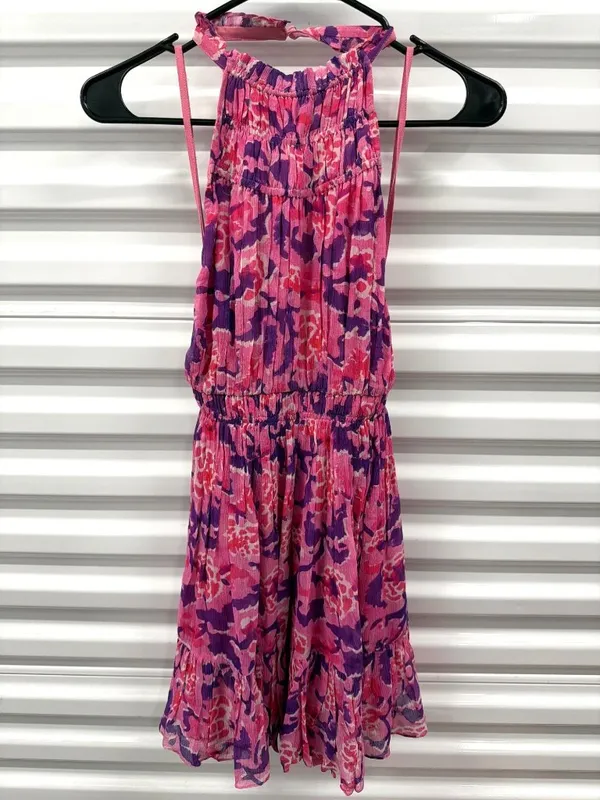 Rococo Sand Lei 1844 Short Dress Bubblegum Pink Purple Womens Size Small - Image 3