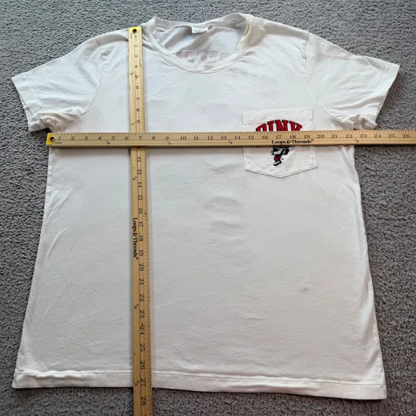 Victoria's Secret PINK Ohio State Buckeyes Sequin Brutus Pocket T-Shirt L White - Image 3