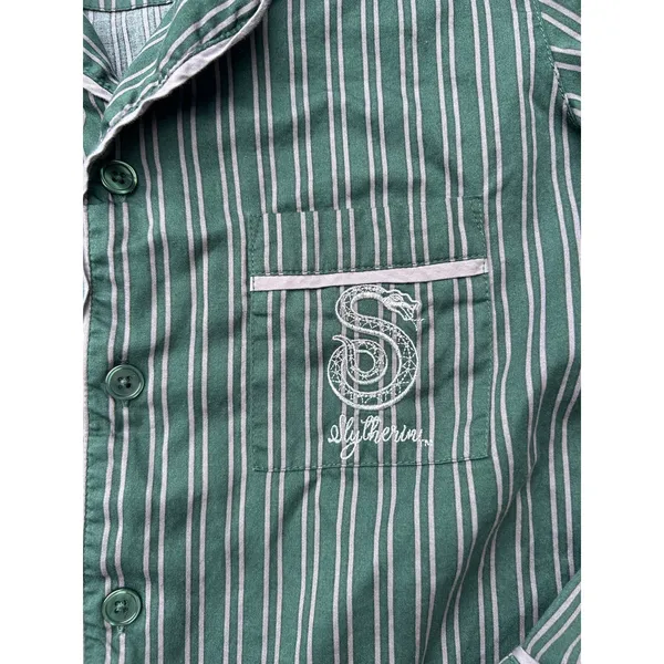 Slytherin Pajama Set Harry Potter x Pottery Barn Teen Size XS Green Button Down - Image 13