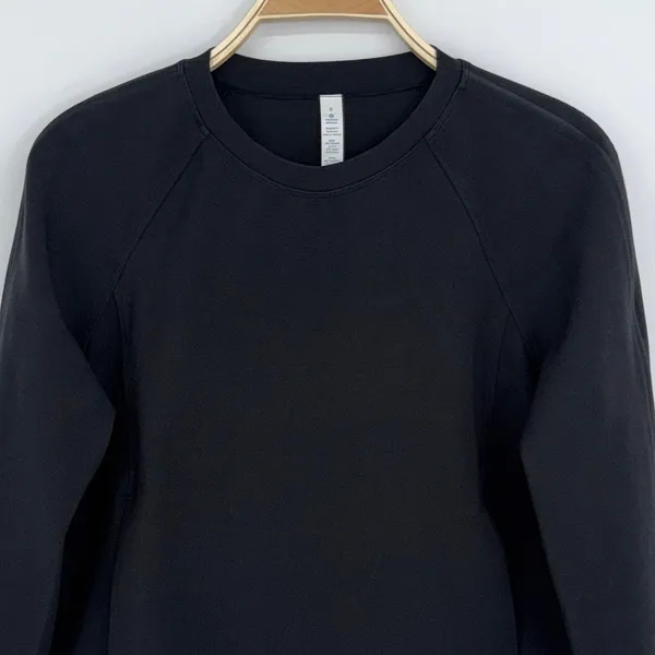 Lululemon On Track Crew Sweatshirt Size 8 Black Pullover Athleisure Sporty - Image 6
