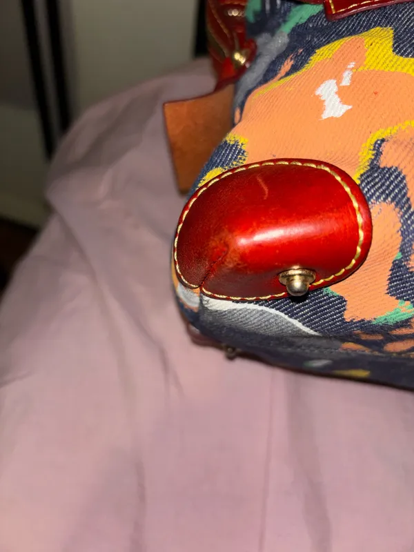 Dooney & Bourke Graffiti Denim Shoulder Bag RARE HTF! - Image 3