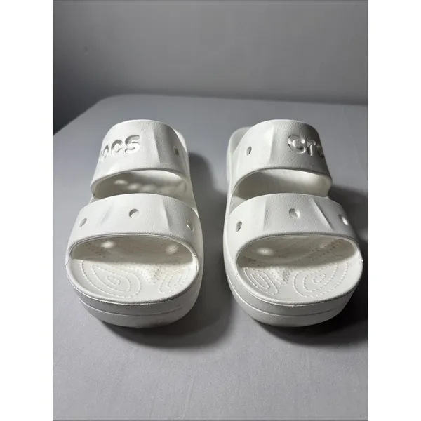 Crocs Slide Sandals White Iconic Comfort Women Size 11 Slip‎ On - Image 8