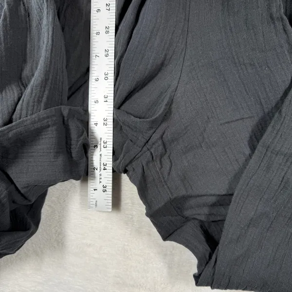Quince Organic Cotton Gauze‎ Smocked Wide Leg Jumpsuit Square Neck Sleeveless XL - Image 4