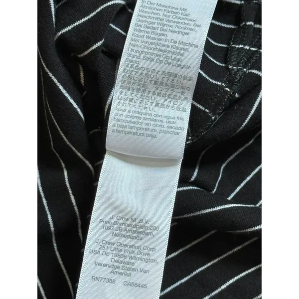 NWT Womens Madewell Ribbed Boat neck Tee black white Stripe stretch cotton XS - Image 9