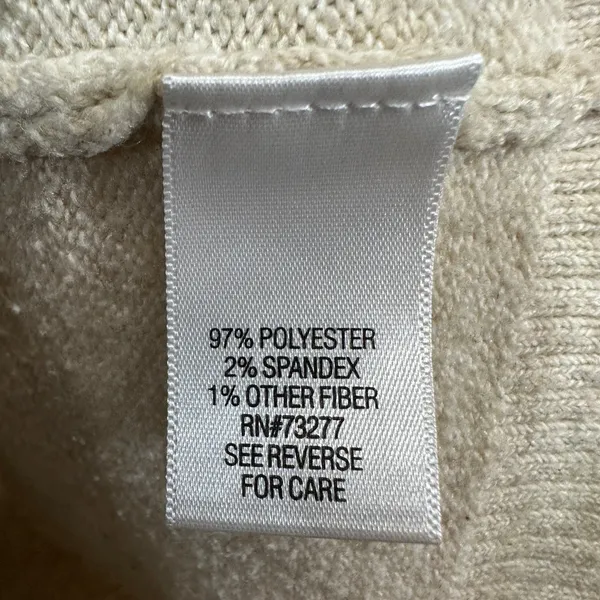Croft & Barrow XL Fair Isle Yoke Sweater Beige Metallic Knit Cozy Winter Nordic - Image 5