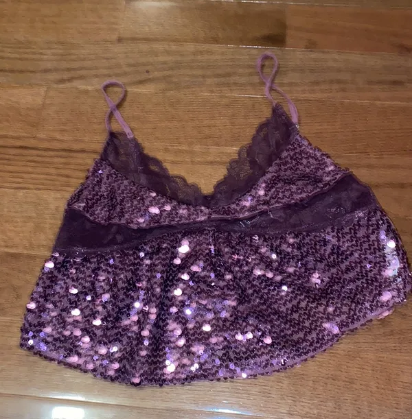 Free People NWT Intimately Right Rhythm Sequin Crop Camisole - Image 4