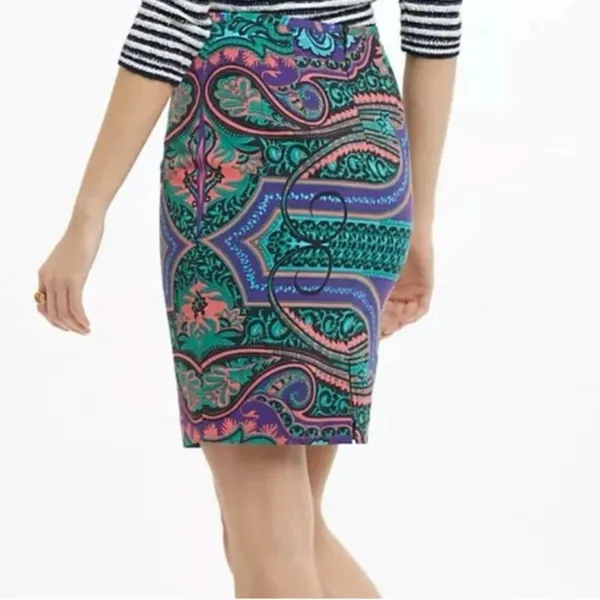 Plenty By Tracy Reese Anthropologie Pencil Skirt Women's‎ Size 4 Vibrant Paisley - Image 2