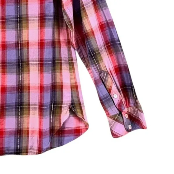 Talbots Button Up Shirt‎ Purple Plaid M - Image 5