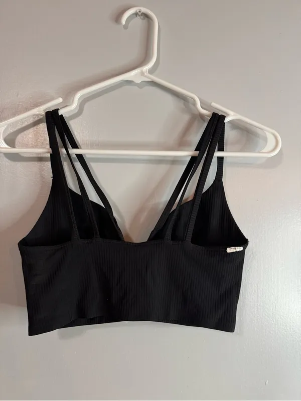 Lululemon Athletica Black Ribbed Strappy Sports Bra Size 2 - Image 5