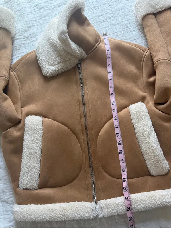 Gap Vegan Suede Sherpa-Trim Full Zip Jacket Small NEW NWT - Image 8