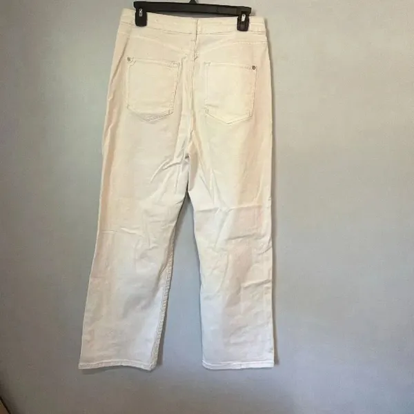 Pilcro Anthropologie Women’s Sz 29 White Distressed Straight Leg Jeans High Rise - Image 7