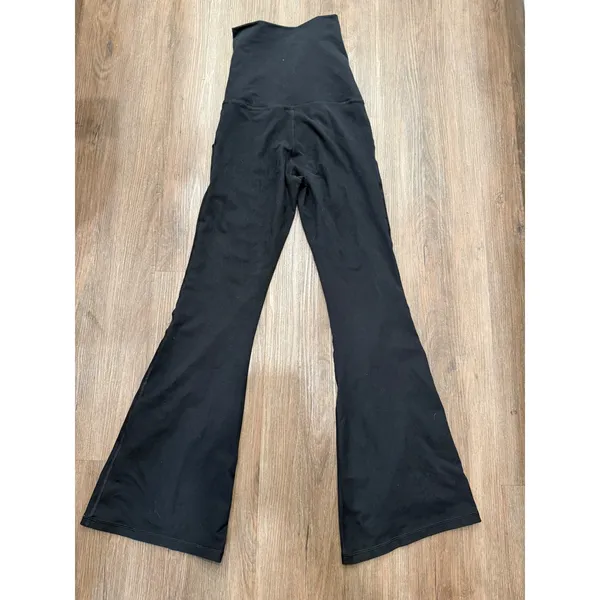 OFFLINE by Aerie The Hugger Foldover Flare Leggings Black High Rise Pockets S - Image 3