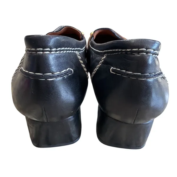 Johnston & Murphy Women's Leather Loafer Heels Black Brown Two Tone pointed 9 - Image 4
