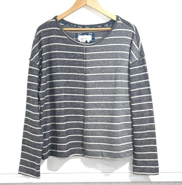 Anthropologie Devin sweatshirt textured striped brand‎ new with tags - Image 3