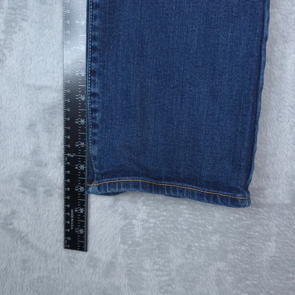 American Eagle Slim Boot Jeans Women 2 Long Blue Stretch Low Rise Y2K Distressed - Image 9