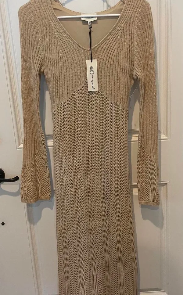 Knit Dress Tan - Image 5