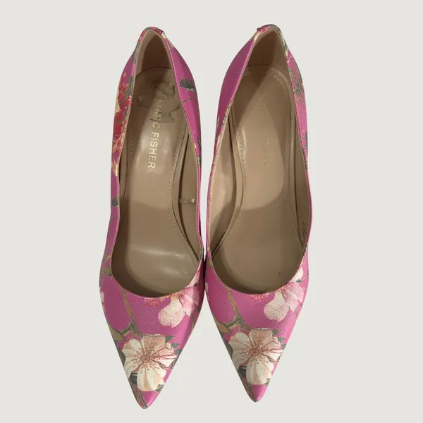 3204 | Marc Fisher Abode2 Floral Pointed Toe Kitten Heel Pumps Pink Women 5.5 - Image 3