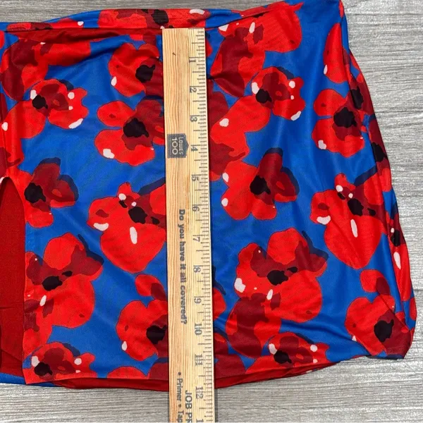 Princess Polly Red & Blue Mini Skirt Size 4 - Image 9