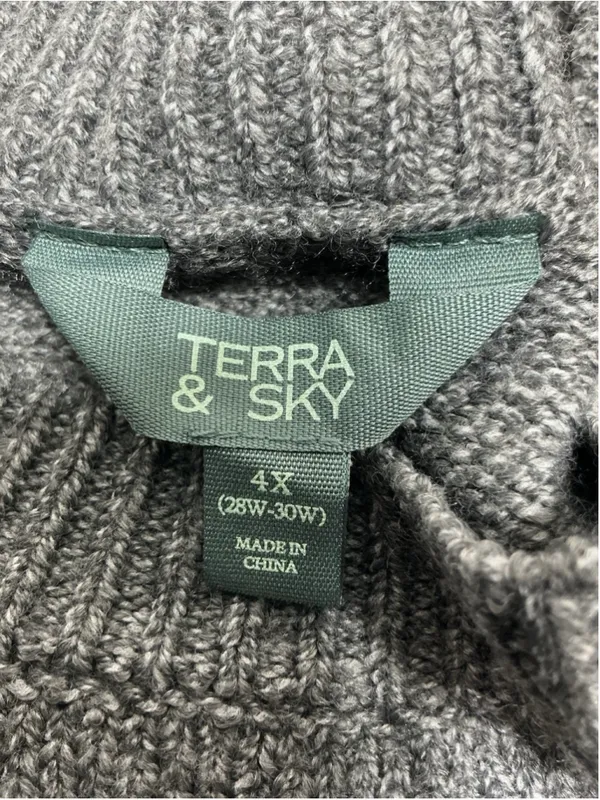 Womans NWT Terra & Sky Pullover Holiday Sweater 4X Gray Says Cheers - Image 6