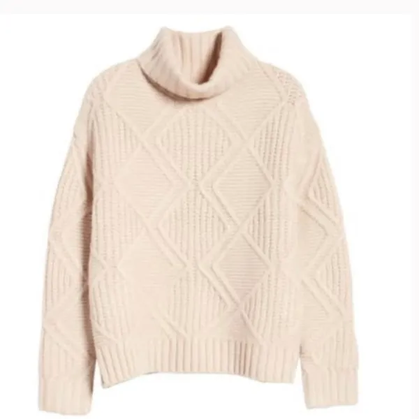 Caslon Women’s Chunky Cable Knit Turtleneck Sweater Size Medium NWOT - Image 2