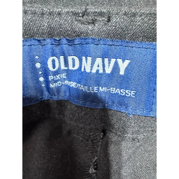 Old Navy 12 Dark Gray Pixie Pants Women Mid-Rise Ankle Chino Workwear‎ - Image 3