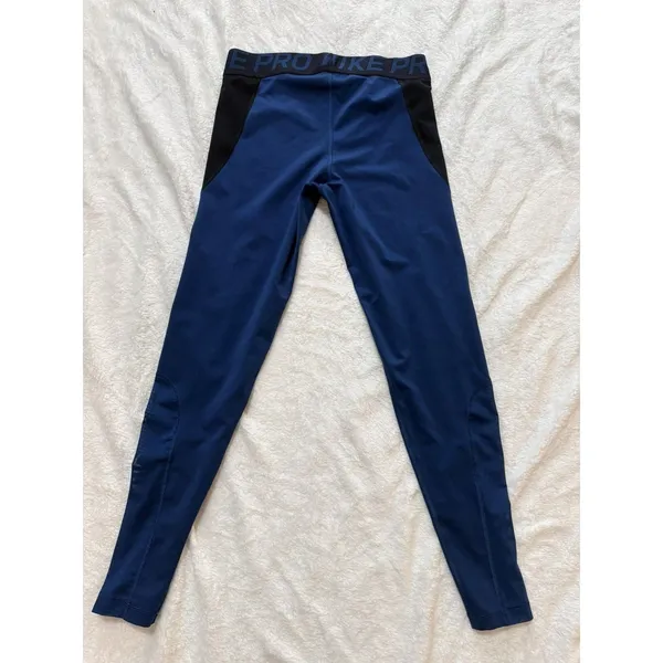 Nike Women’s Compression Leggings Blue/Black Dri-Fit Size L - Image 5