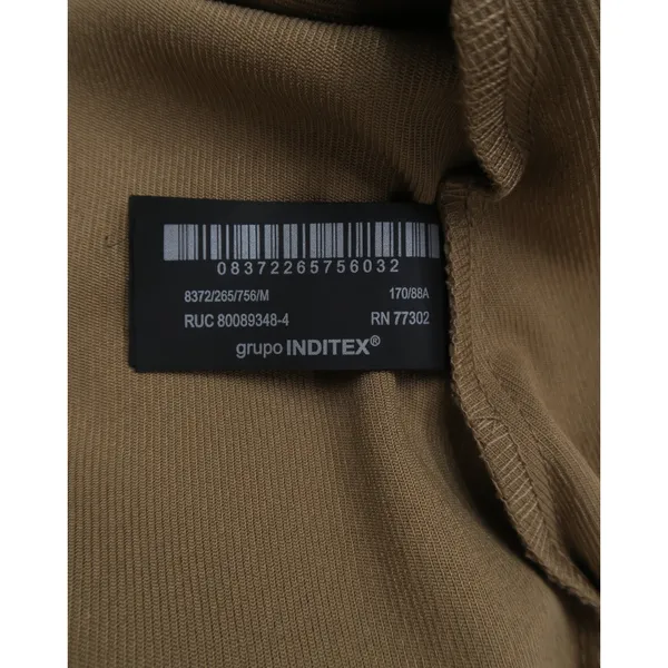 Zara‎ Womens Camel Tan Zip Up Utility Jacket Drawstring Waist Size M - Image 3