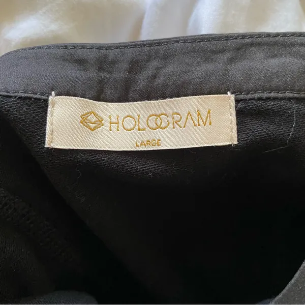 Hologram Black Mesh Side Athletic Top Short Sleeves Women's Size Large - Image 6