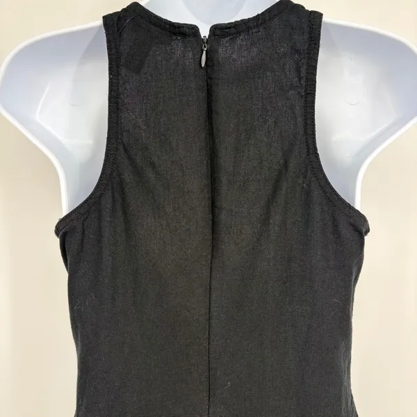 Future Collective‎ Midi Dress Women 4 Black Linen Blend Halter Neck Racerback - Image 7