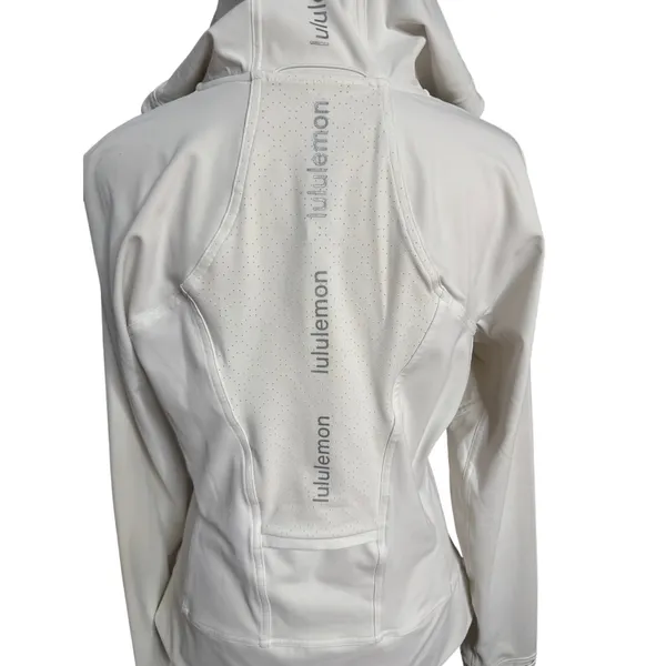 Lululemon White Hooded Full Zip Athletic Jacket Size 8 Dash into Dusk - Image 4