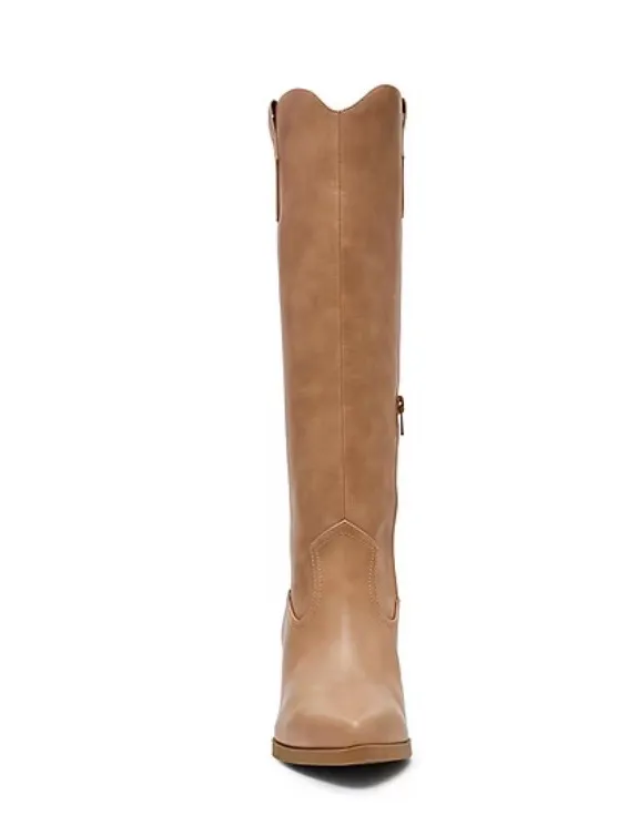DV8 Size 6 1/2 Women’s Kyna Natural Stacked Heel Cowboy Boots, New No Box - Image 6