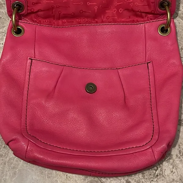 Fossil Long Live Vintage Leather Shoulder Bag SHB5054 Pink Pebbled Leather - Image 16