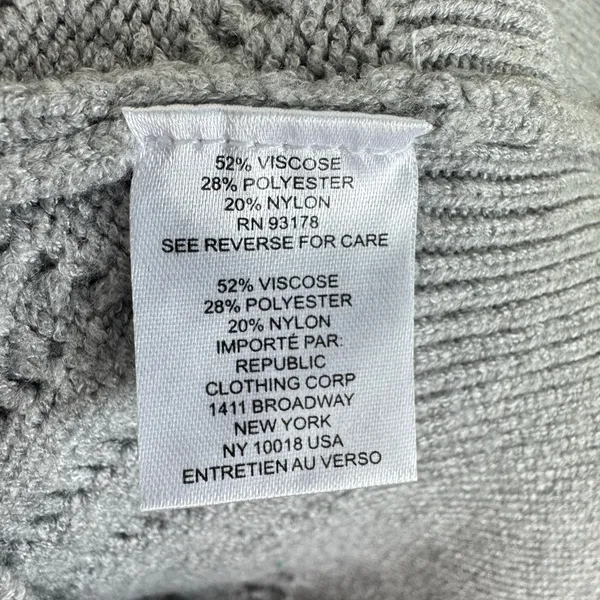 Truth By Republic Gray Plush Long Sleeve Crew Neck Chevron Pullover Sweater XS‎ - Image 5
