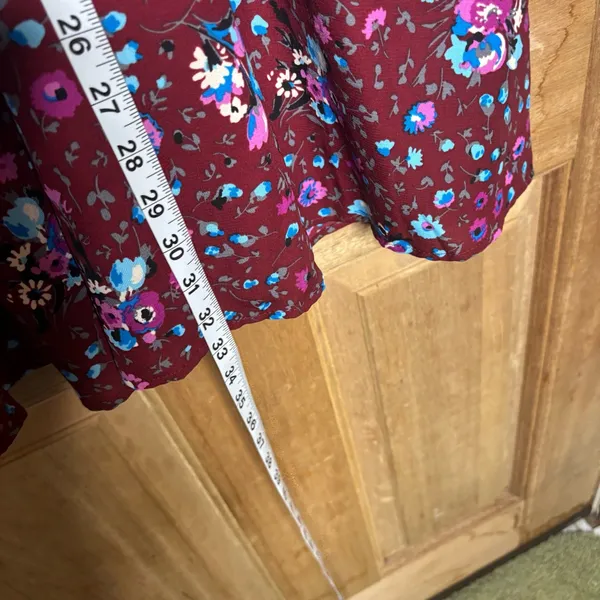Lulu's women’s boho strapless Burgundy Floral Dress size S - Image 3