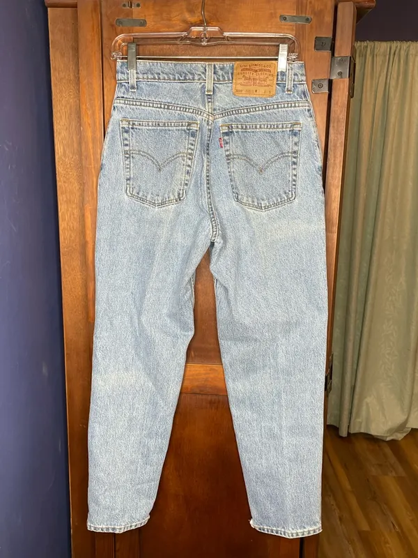 Levis 550 Mom Jeans Womens 8 USA Made High Rise Tapered Light Wash Vintage Y2K - Image 4