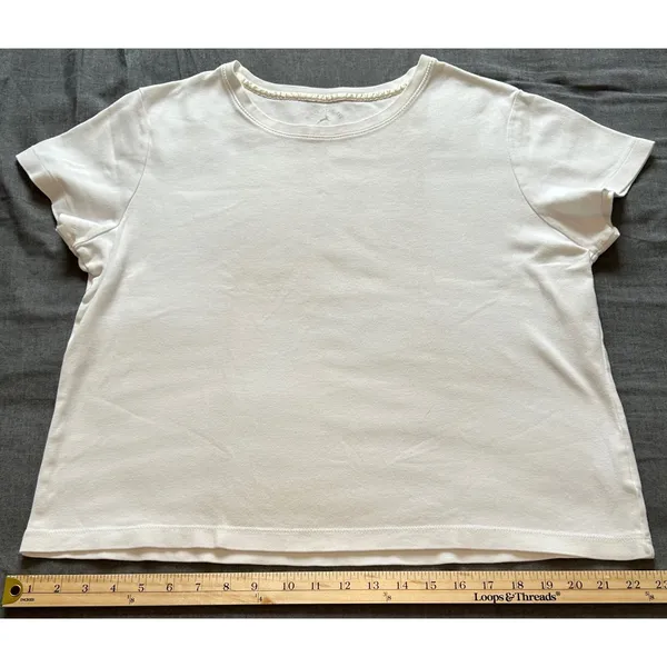 White Stag Women XL White Short Sleeve Crew Neck 100% Cotton T-Shirt - Image 4
