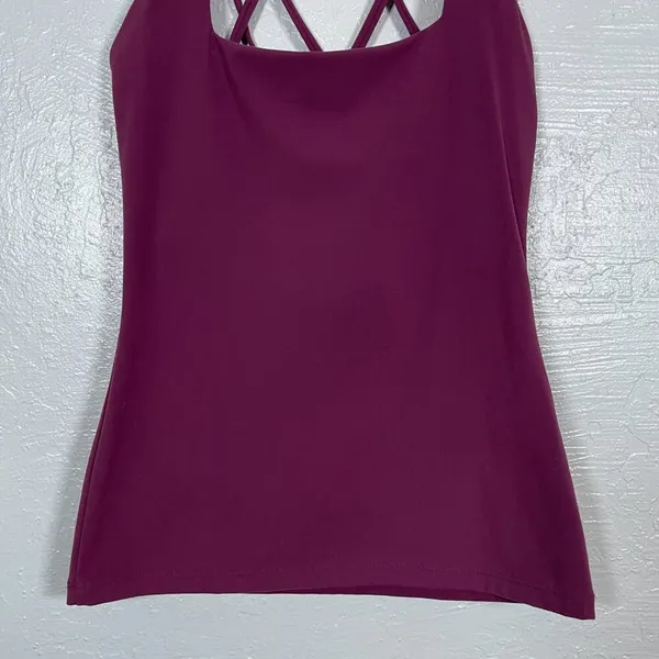 Buffbunny Collection Women S Purple Maroon Revolution Tank Built in Bra Strappy - Image 2