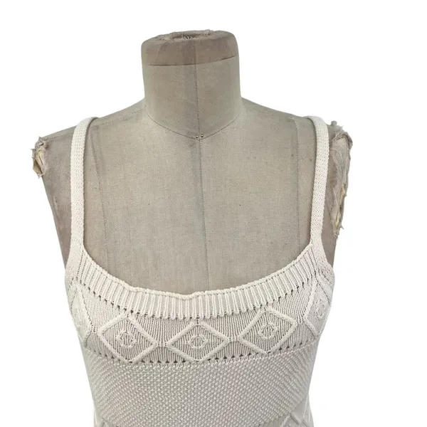 Hello Molly Venus Retrograde Knit Mini Dress Beige Cream Size‎ US 8 - Image 4