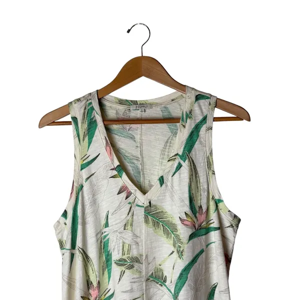Z Supply Reverie Dress Women Large White Birds Of Paradise Floral Midi Tropical - Image 4