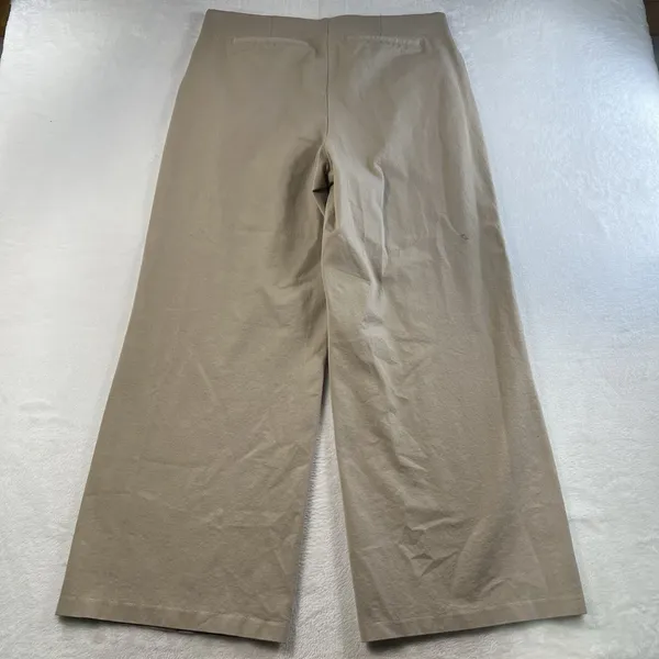 Old Navy XL Tall XLT High Waisted Pull On Pixie Super Wide Leg Pants Comfort Tan - Image 16