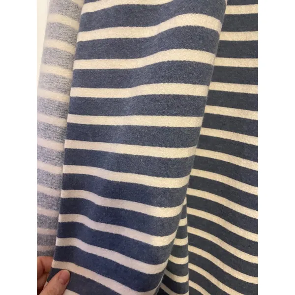 PinkBlush Striped Open Front Cardigan Sweater Women's‎ Blue White Gray - Image 5