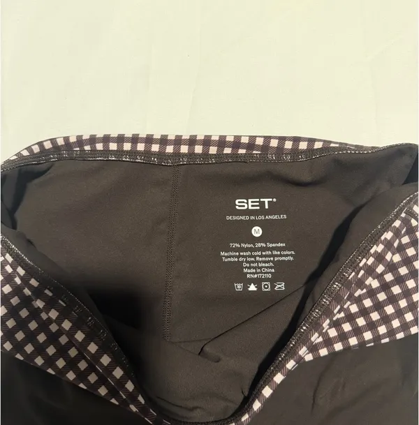 Set Active Breathe Gingham Fold-Over Shorts - Image 6